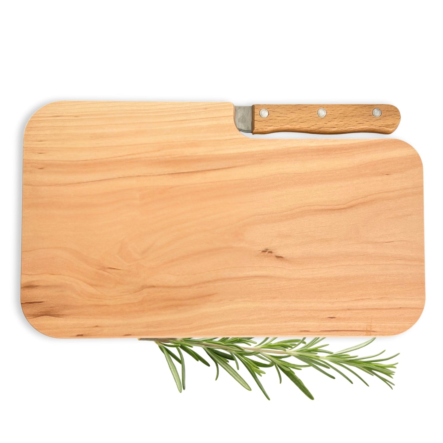 Brotzeitbrett mit Messer - Vesperbrett aus Holz - DwieDeko