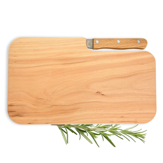 Brotzeitbrett mit Messer - Vesperbrett aus Holz - DwieDeko