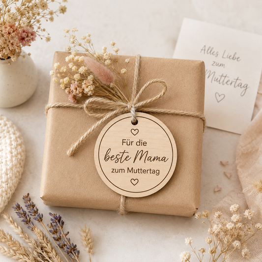 Geschenkanhänger zum Muttertag / Holzanhänger – Für die beste Mama