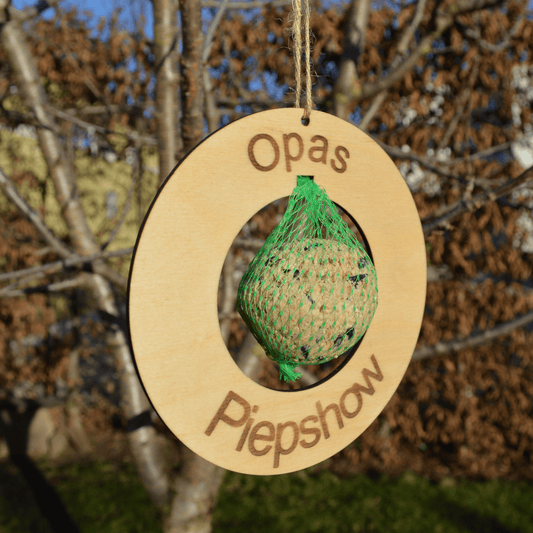 DwieDeko Garten-Geschenk für Opa – Wildvogel-Futterstation „Opas Piepshow“