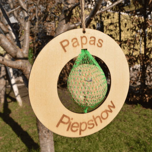 DwieDeko Geburtstagsgeschenk für Papa – „Papas Piepshow“ für den Garten - Vatertagsgeschenk