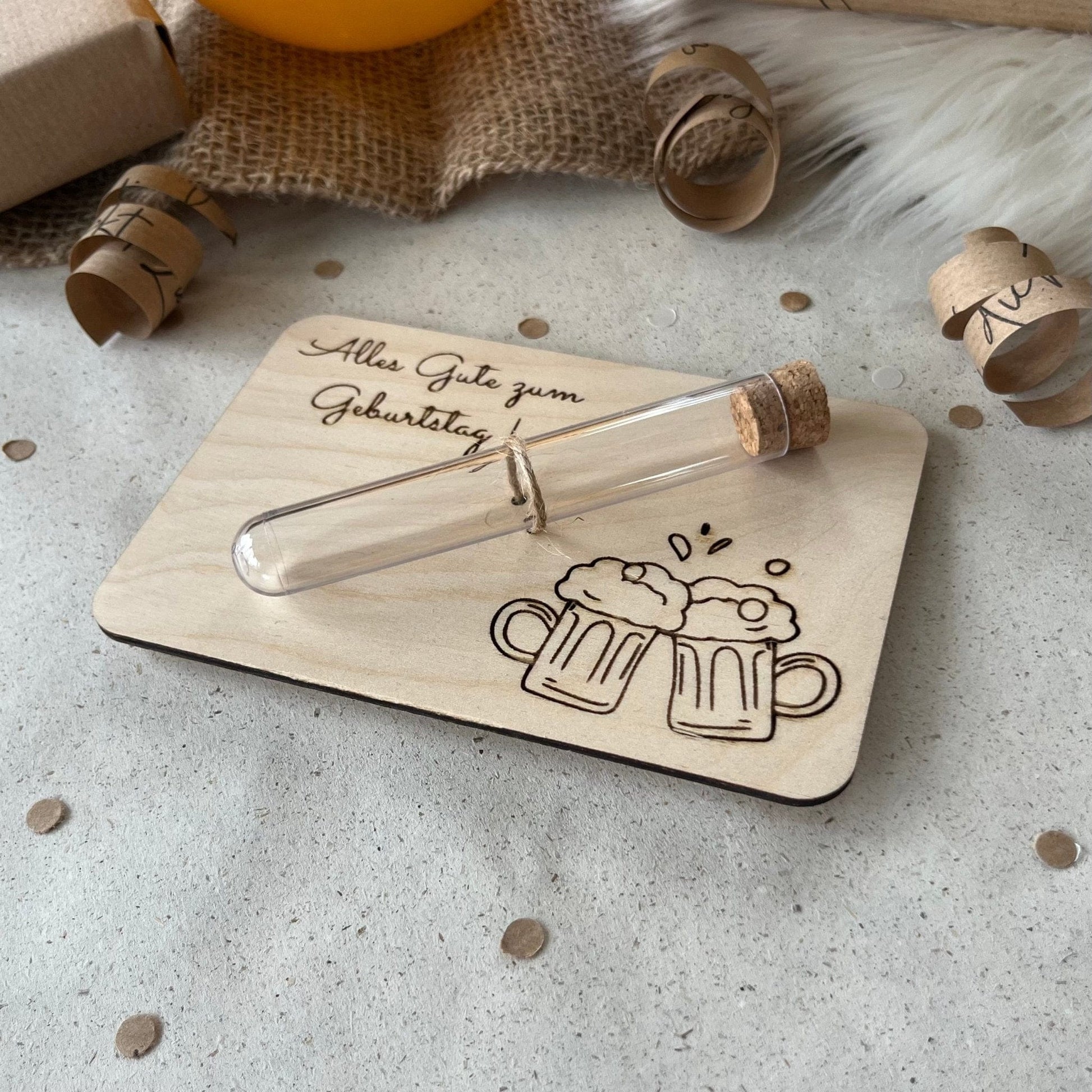 DwieDeko Geldgeschenk inkl. Reagenzglas - Wunscherfüller zum Geburtstag