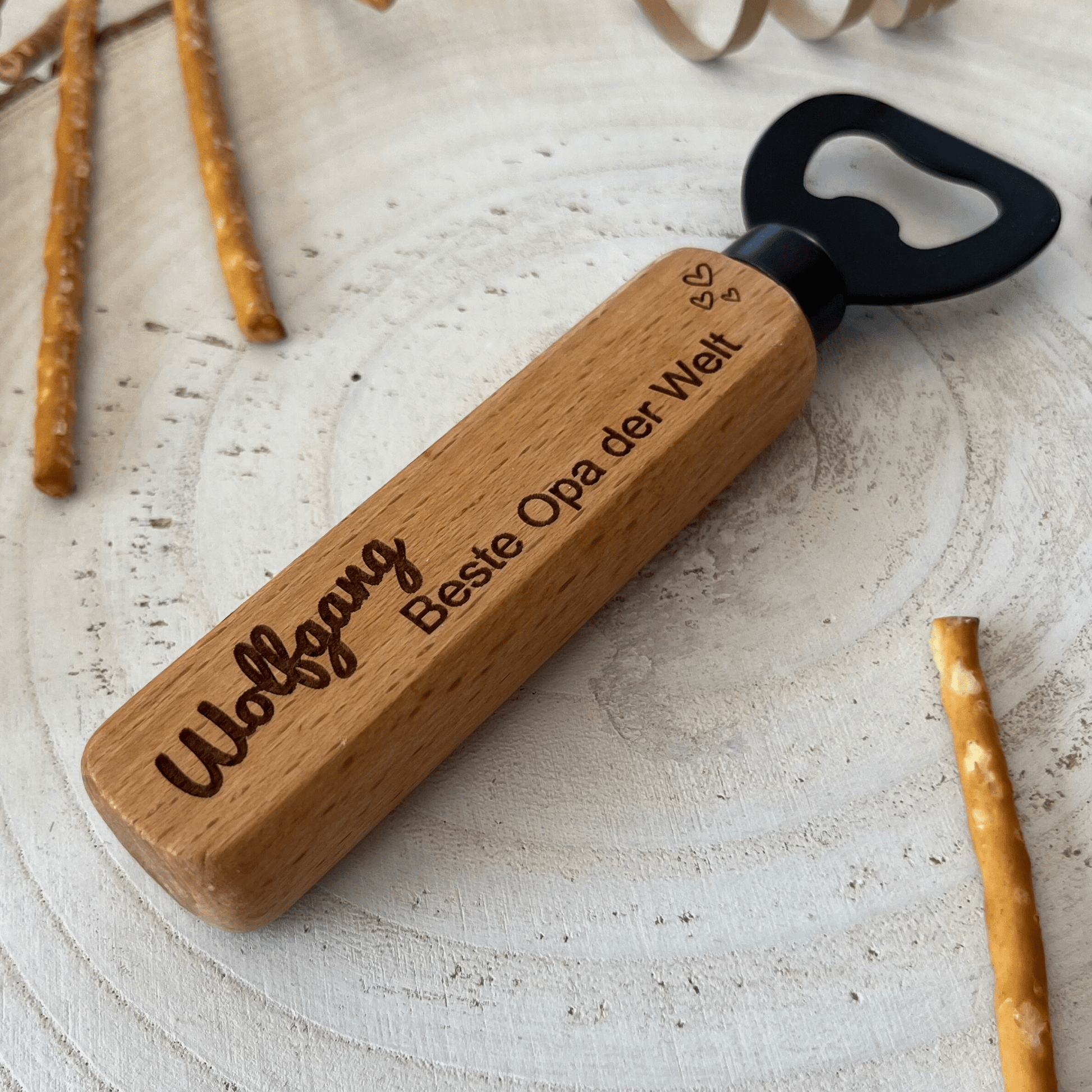 DwieDeko Geschenk Bester Opa der Welt - personalisierter Flaschenöffner Holz