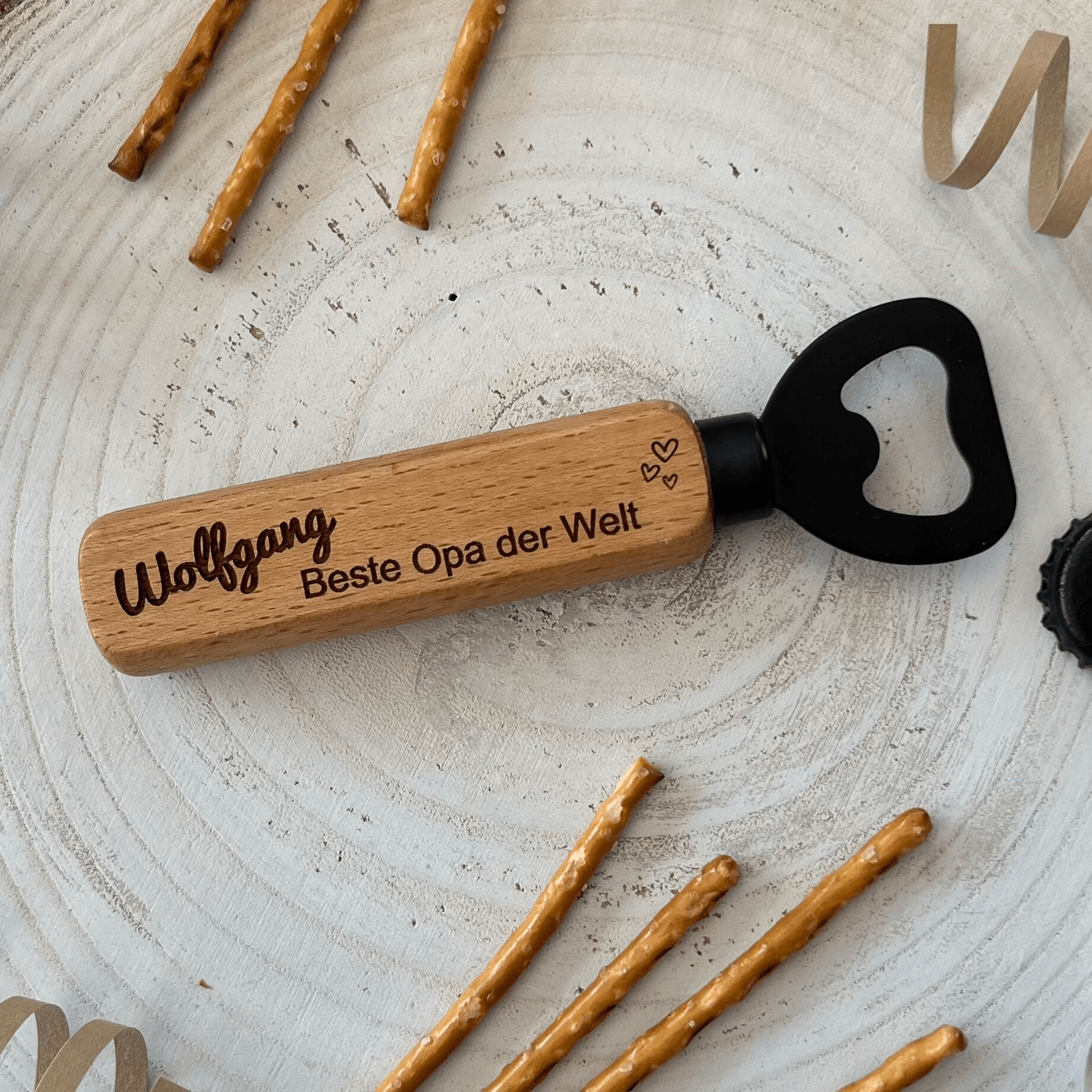 DwieDeko Geschenk Bester Opa der Welt - personalisierter Flaschenöffner Holz