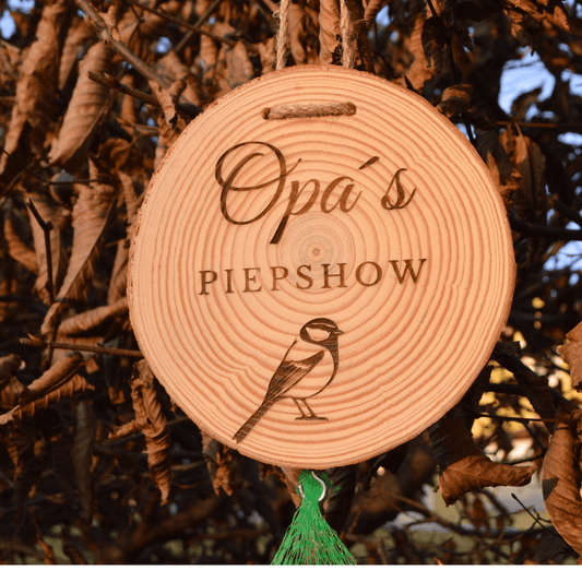 DwieDeko Geschenk für Opa zum Geburtstag – Meisenknödelhalter „Opas Piepshow“ für den Garten
