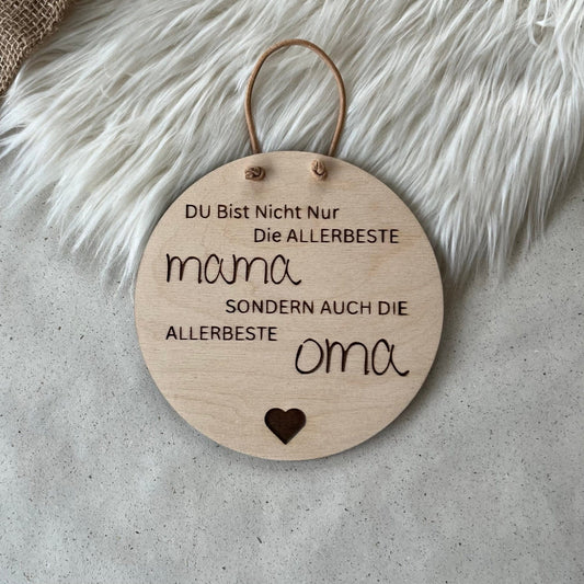 DwieDeko Holzschild - Allerbeste Mama, allerbeste Oma