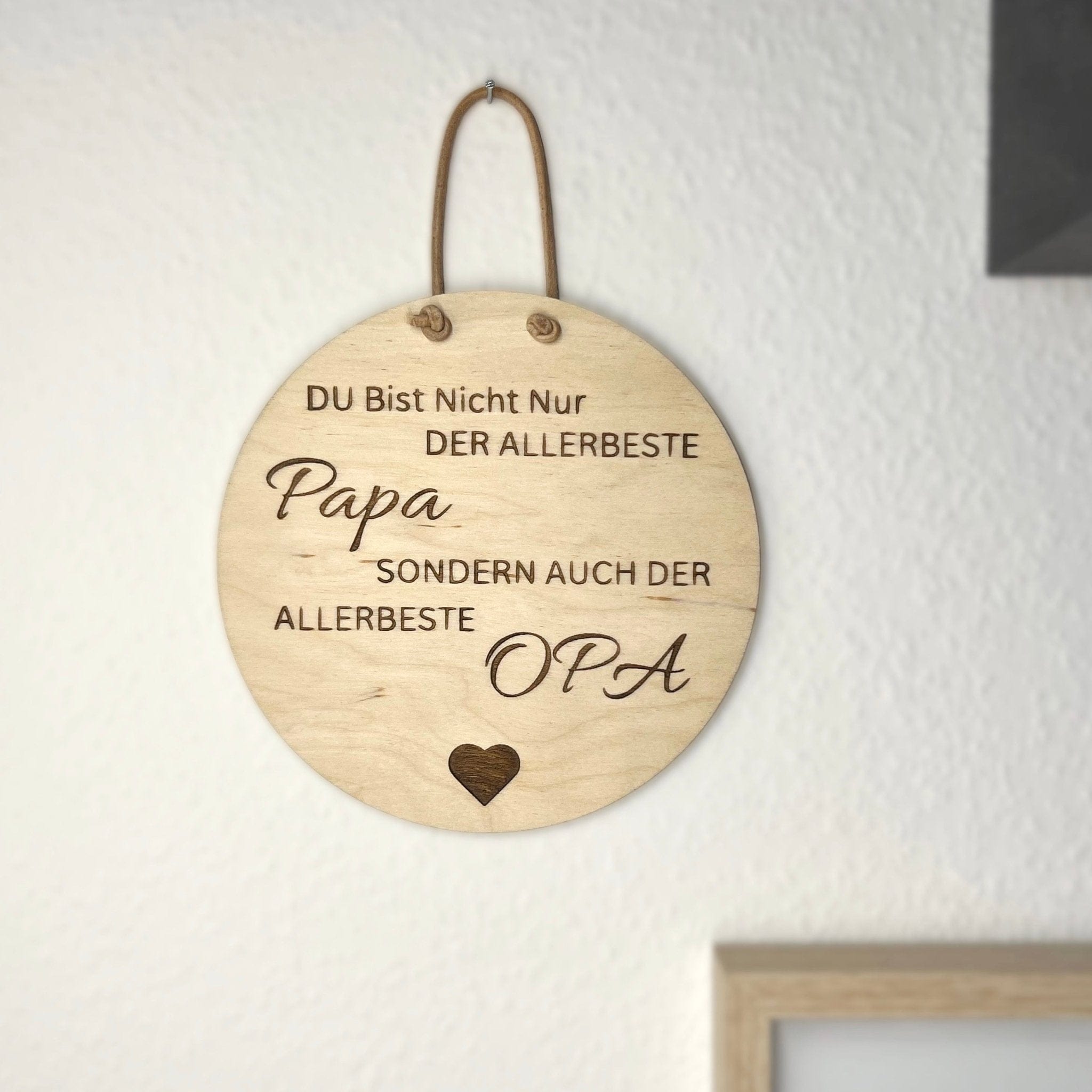 Second Ave Grandad’s Garden Holzschild – Geschenk Zum Vatertag, Ca. 20x10 Cm, Mit Juteseil