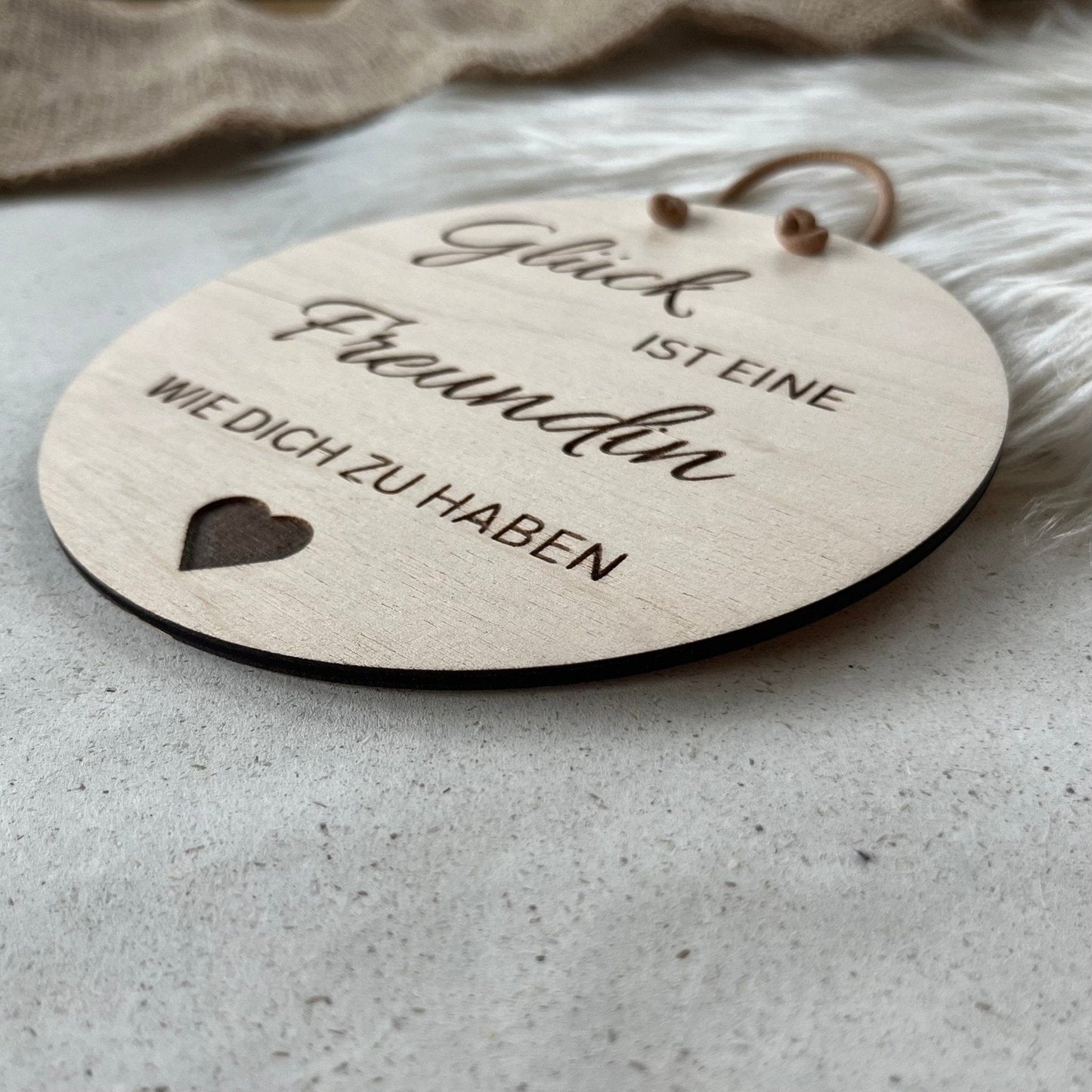DwieDeko Holzschild - Glück ist eine Freundin wie dich zu haben