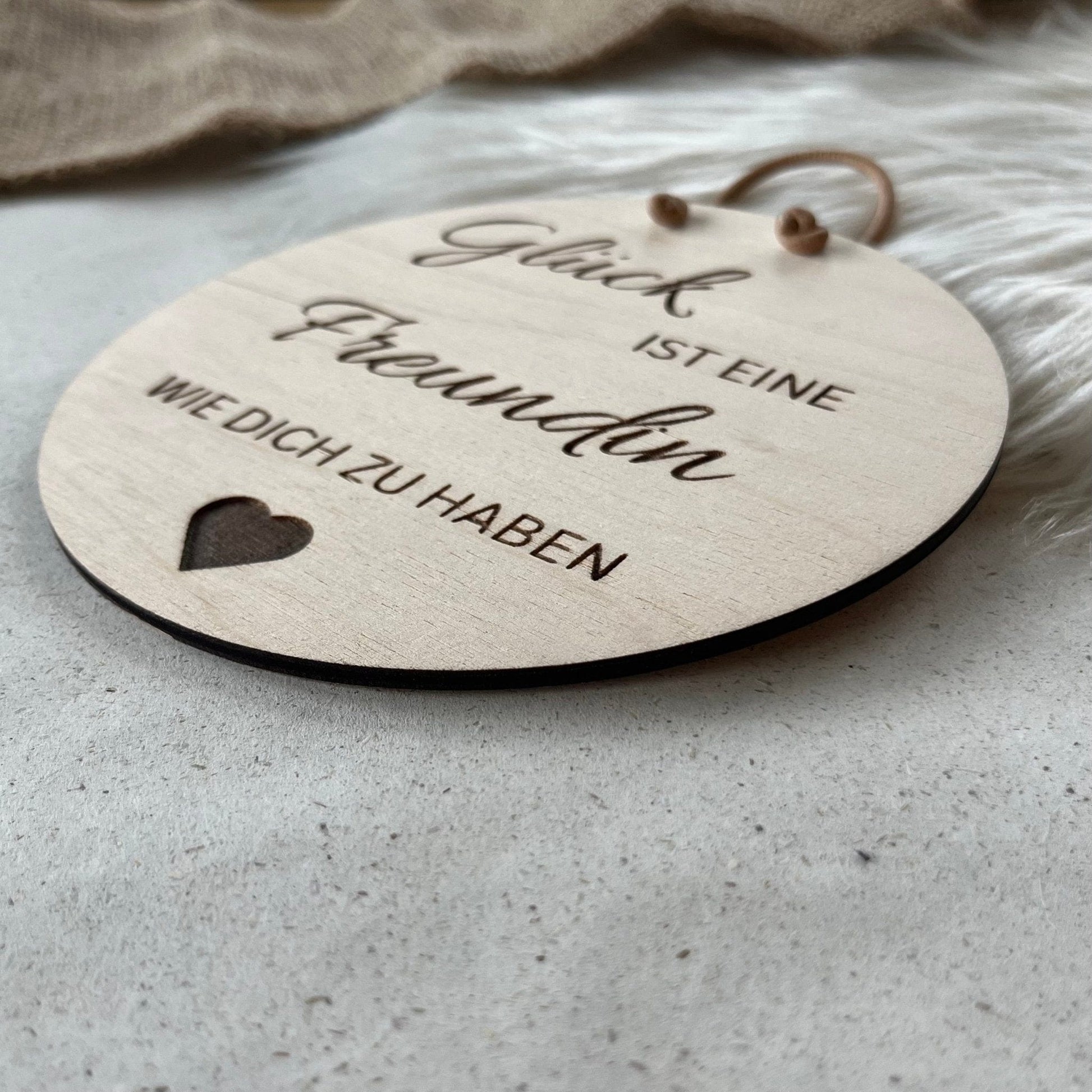DwieDeko Holzschild - Glück ist eine Freundin wie dich zu haben