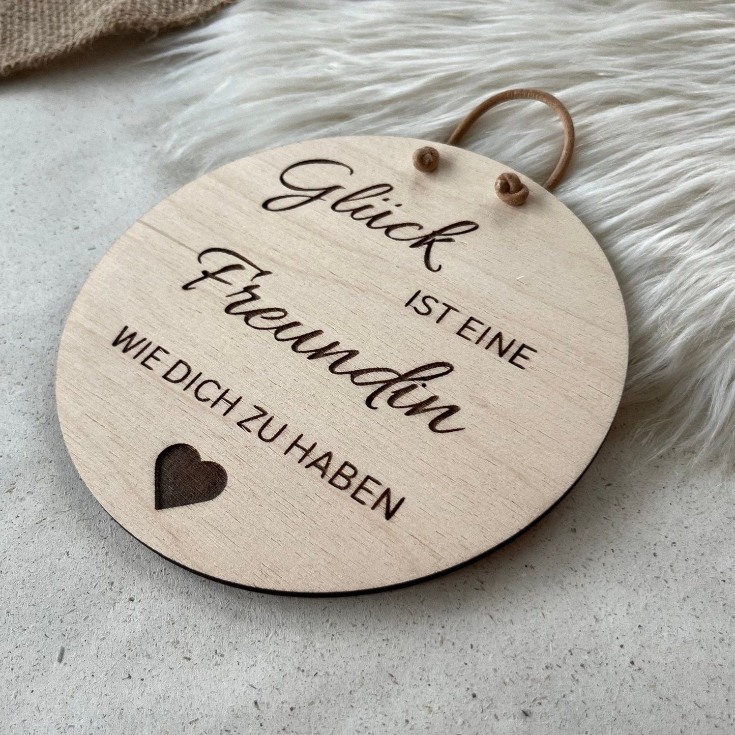 DwieDeko Holzschild - Glück ist eine Freundin wie dich zu haben