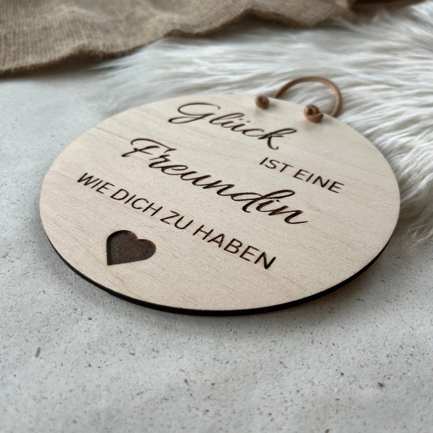 DwieDeko Holzschild - Glück ist eine Freundin wie dich zu haben