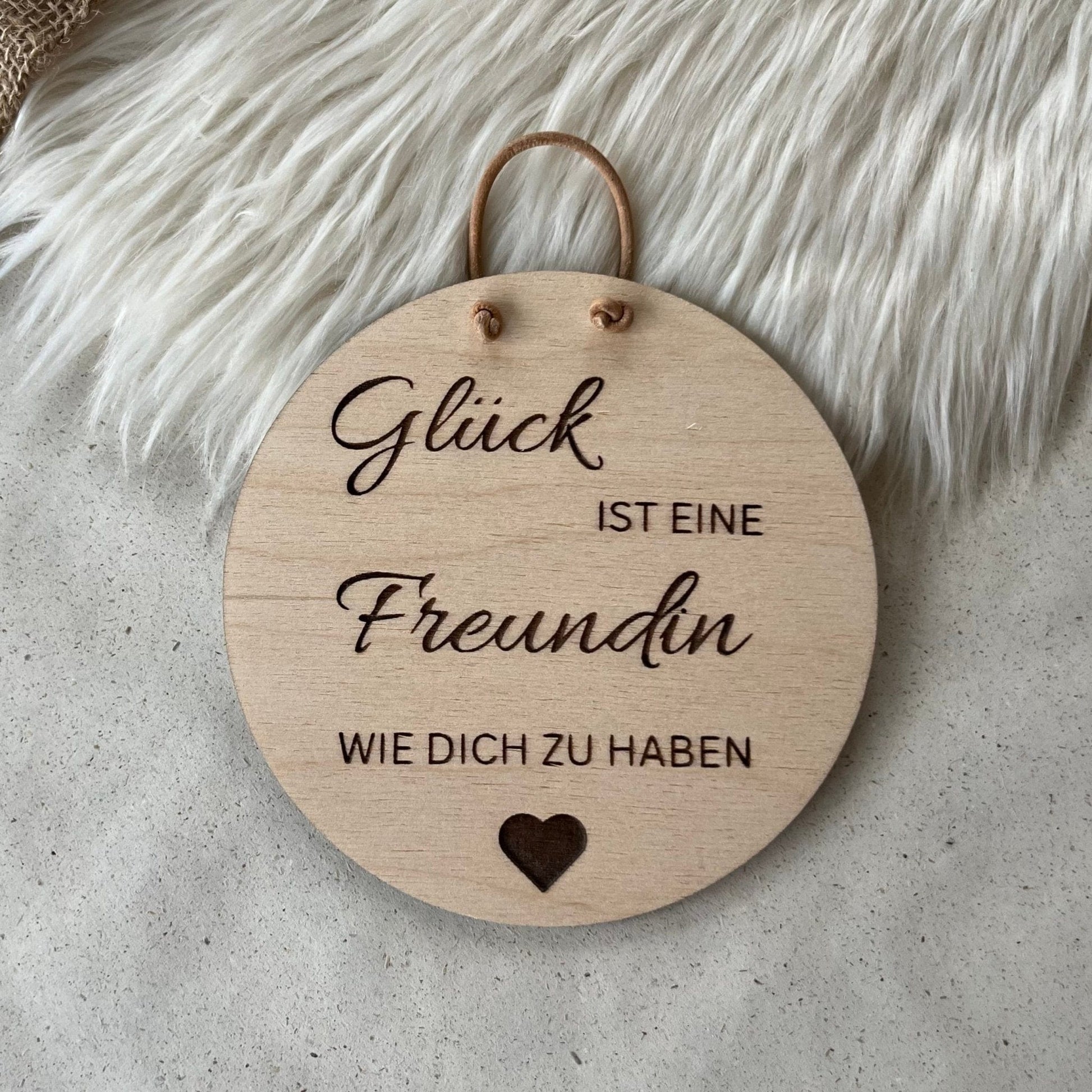 DwieDeko Holzschild - Glück ist eine Freundin wie dich zu haben