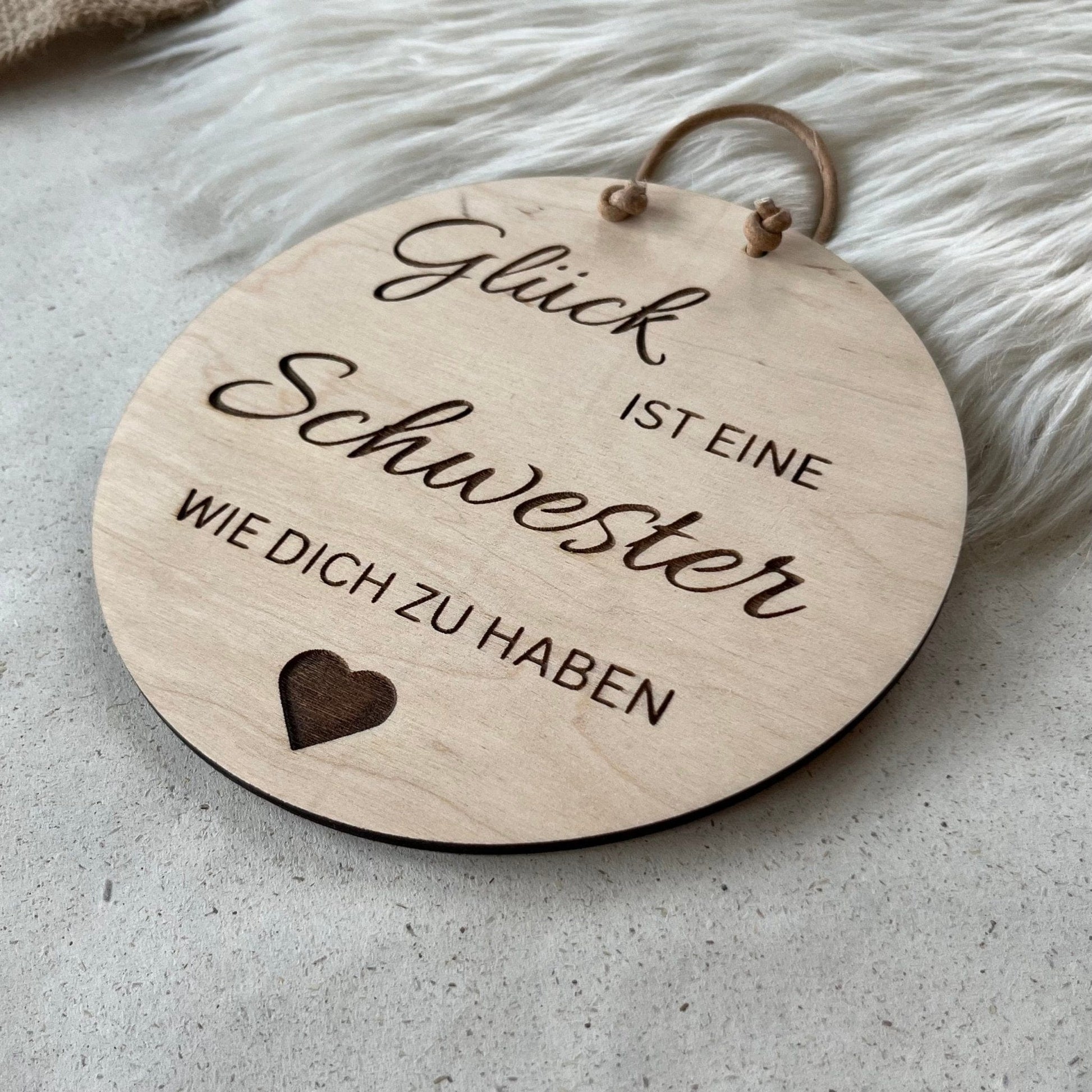 DwieDeko Holzschild - Glück ist eine Schwester wie dich zu haben