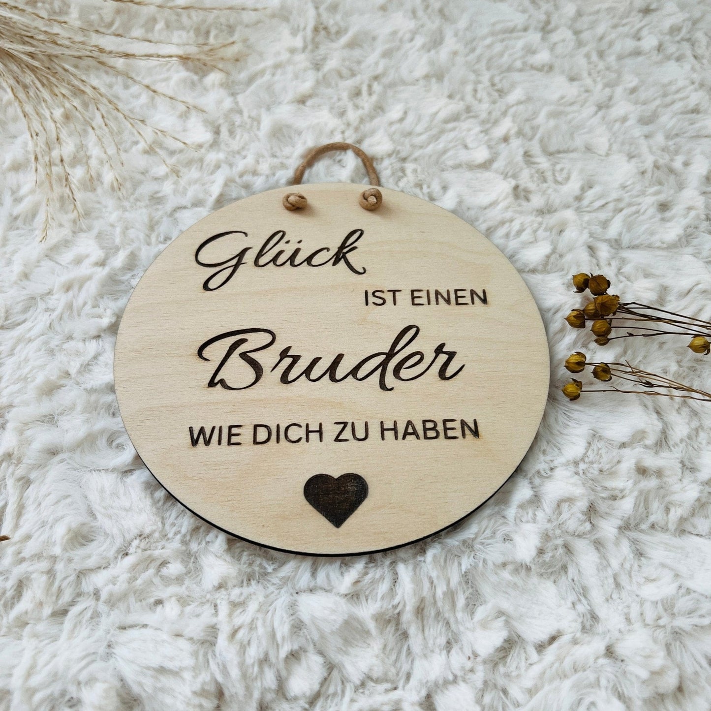 DwieDeko Holzschild - Glück ist einen Bruder wie dich zu haben