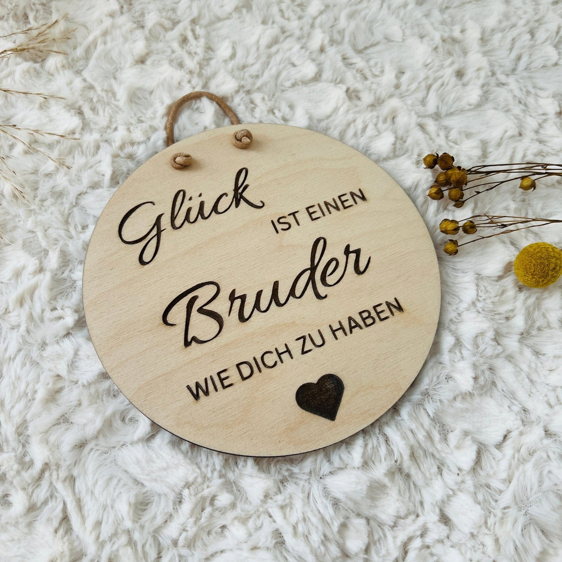DwieDeko Holzschild - Glück ist einen Bruder wie dich zu haben