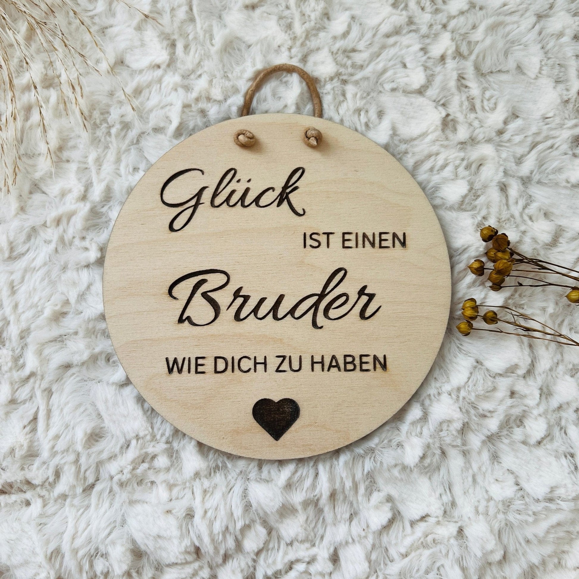 DwieDeko Holzschild - Glück ist einen Bruder wie dich zu haben