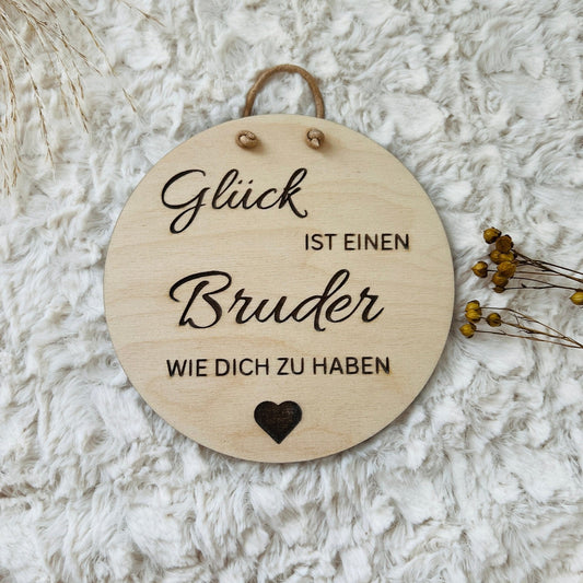 DwieDeko Holzschild - Glück ist einen Bruder wie dich zu haben