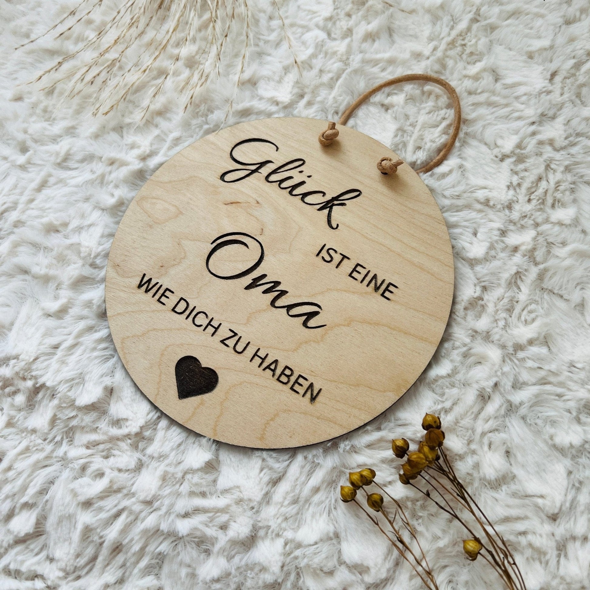 DwieDeko Holzschild - Glück ist einen Oma wie dich zu haben