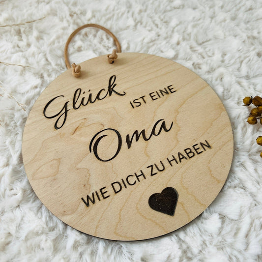 DwieDeko Holzschild - Glück ist einen Oma wie dich zu haben