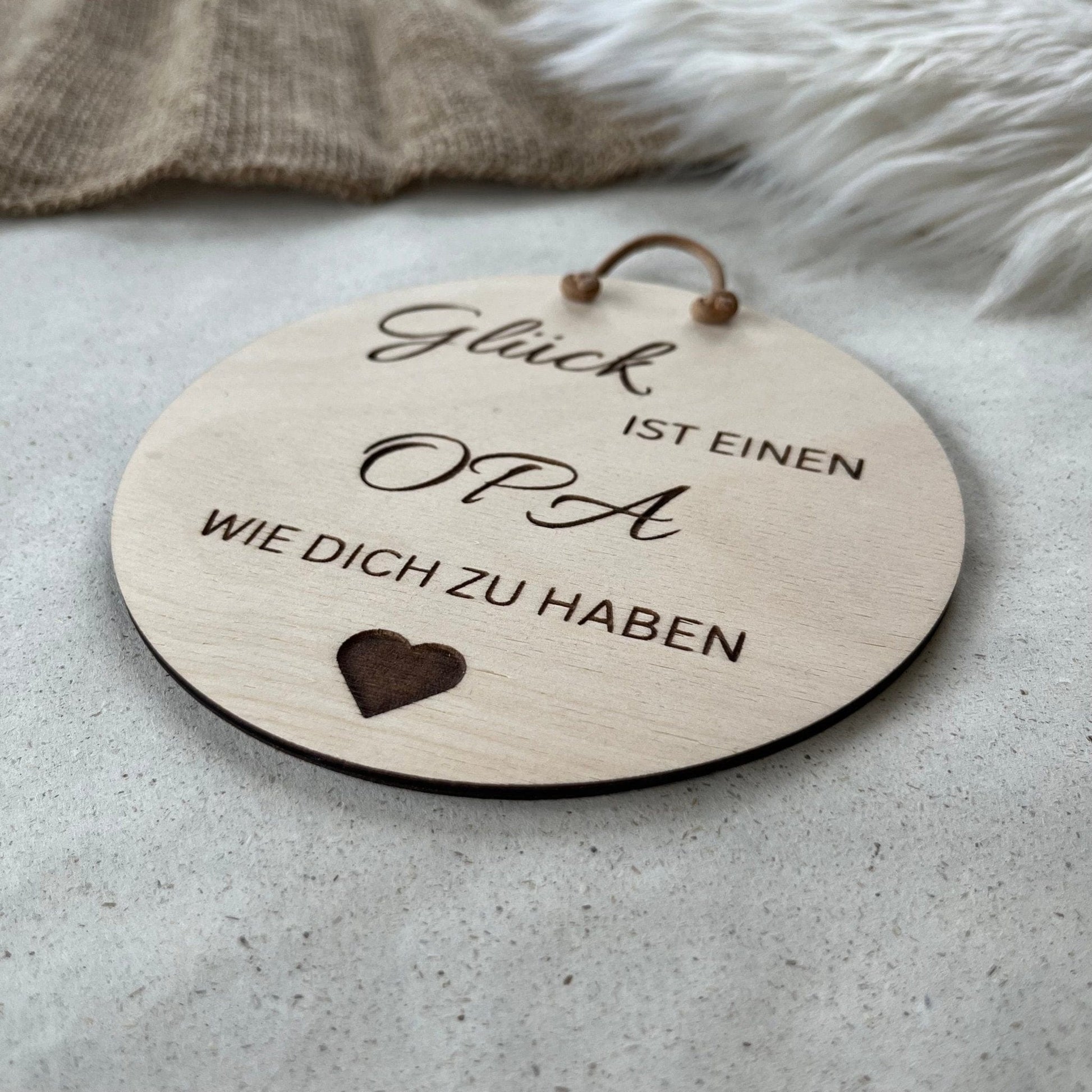 DwieDeko Holzschild - Glück ist einen Opa wie dich zu haben