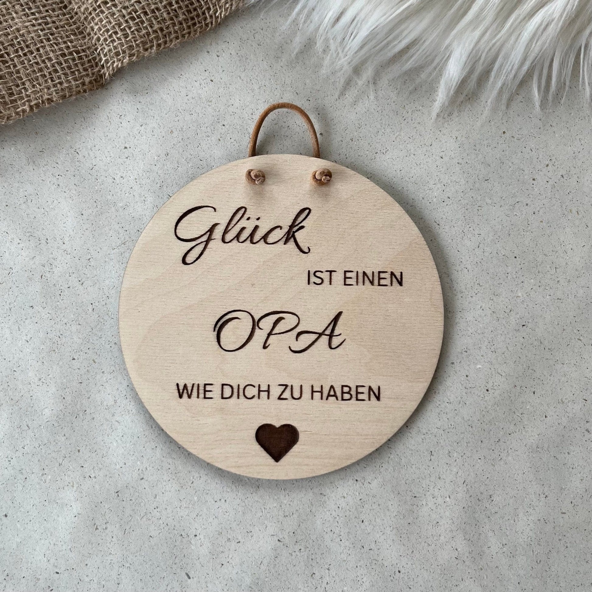 DwieDeko Holzschild - Glück ist einen Opa wie dich zu haben