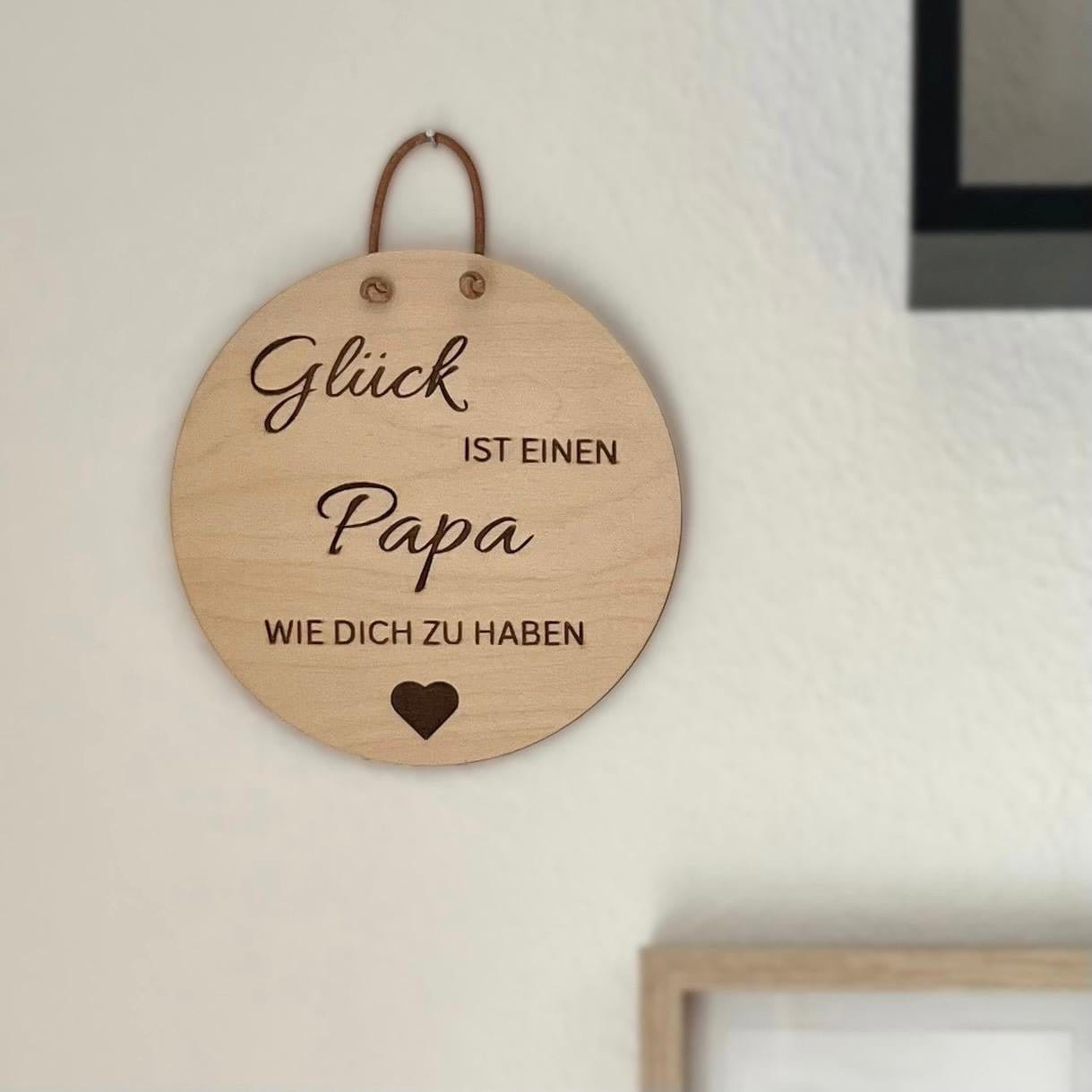 DwieDeko Holzschild zum aufhängen - Glück ist einen Papa wie dich zu haben
