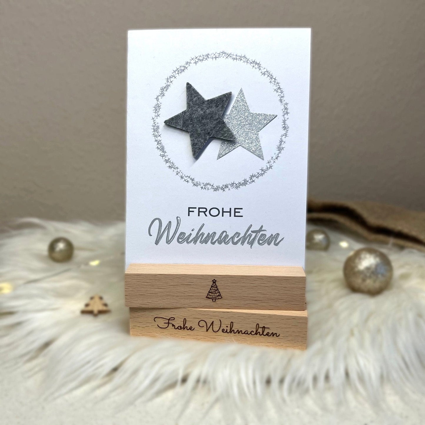 DwieDeko Kartenhalter - Frohe Weihnachten