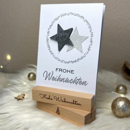 DwieDeko Kartenhalter - Frohe Weihnachten