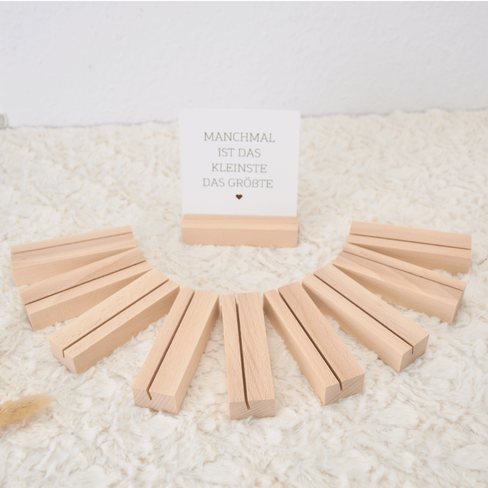 DwieDeko Kartenhalter Holz Blanko – 10er Set Fotohalter für DIY, Hochzeit & Platzkarten Taufe