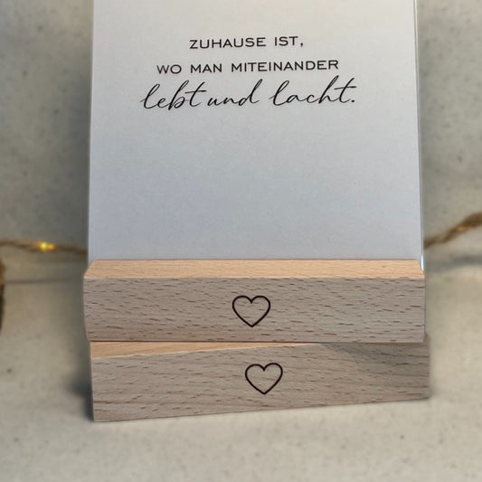 DwieDeko Kartenhalter Holz Herz Schwarz – 2er Set für Fotos, Tischkarten & Hochzeit Tischdeko