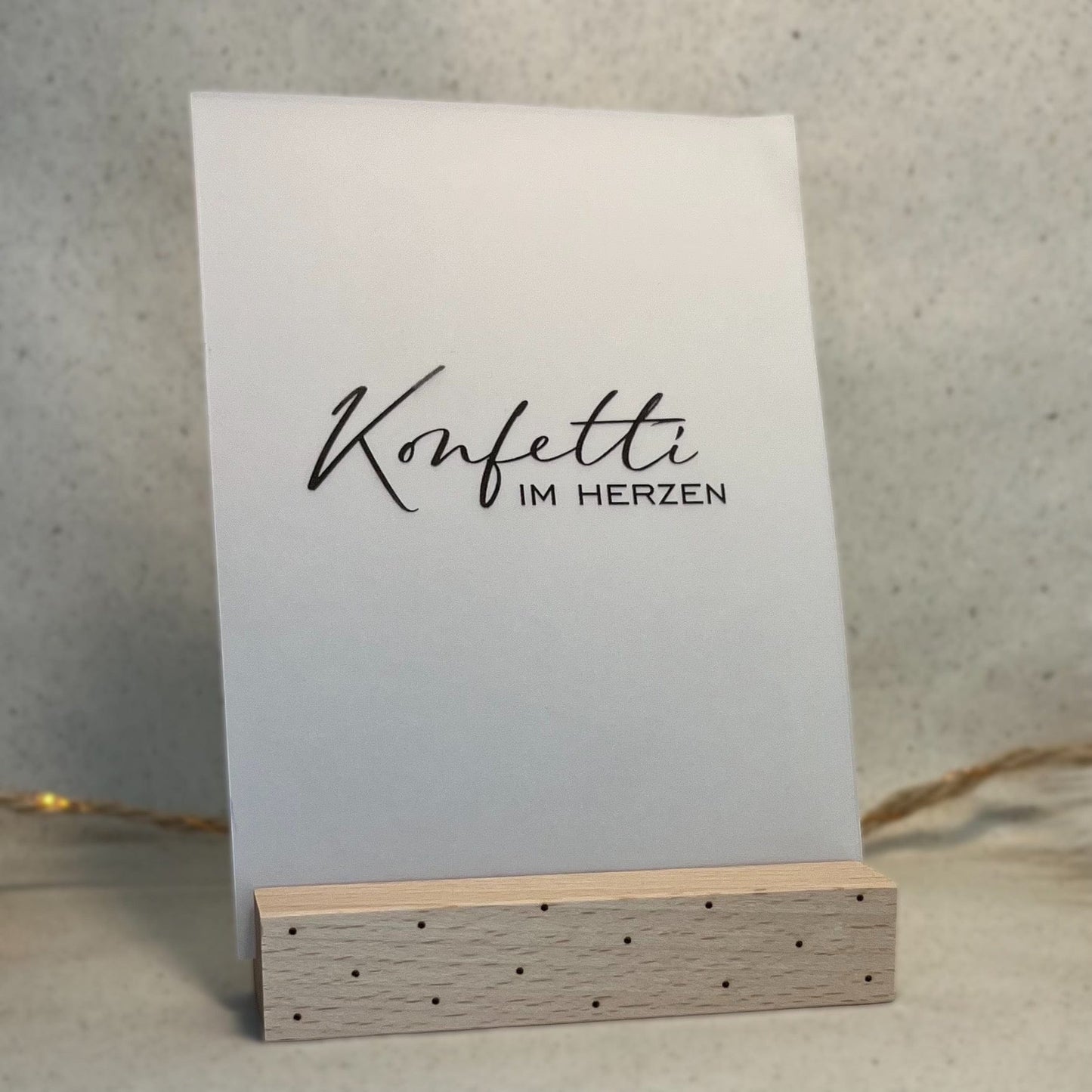 DwieDeko Kartenhalter Pünktchen – 2er Set Holz Fotohalter für Kindergeburtstag & Tischdeko