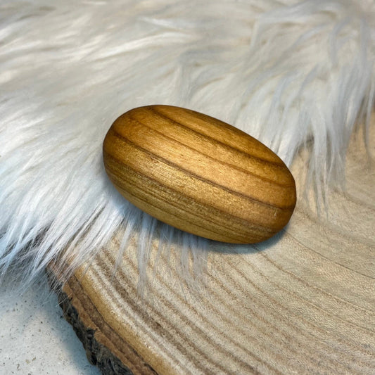 DwieDeko Ovaler Handschmeichler Herz Holz – Geschenk bei Stress oder Krankheit – ohne Gravur
