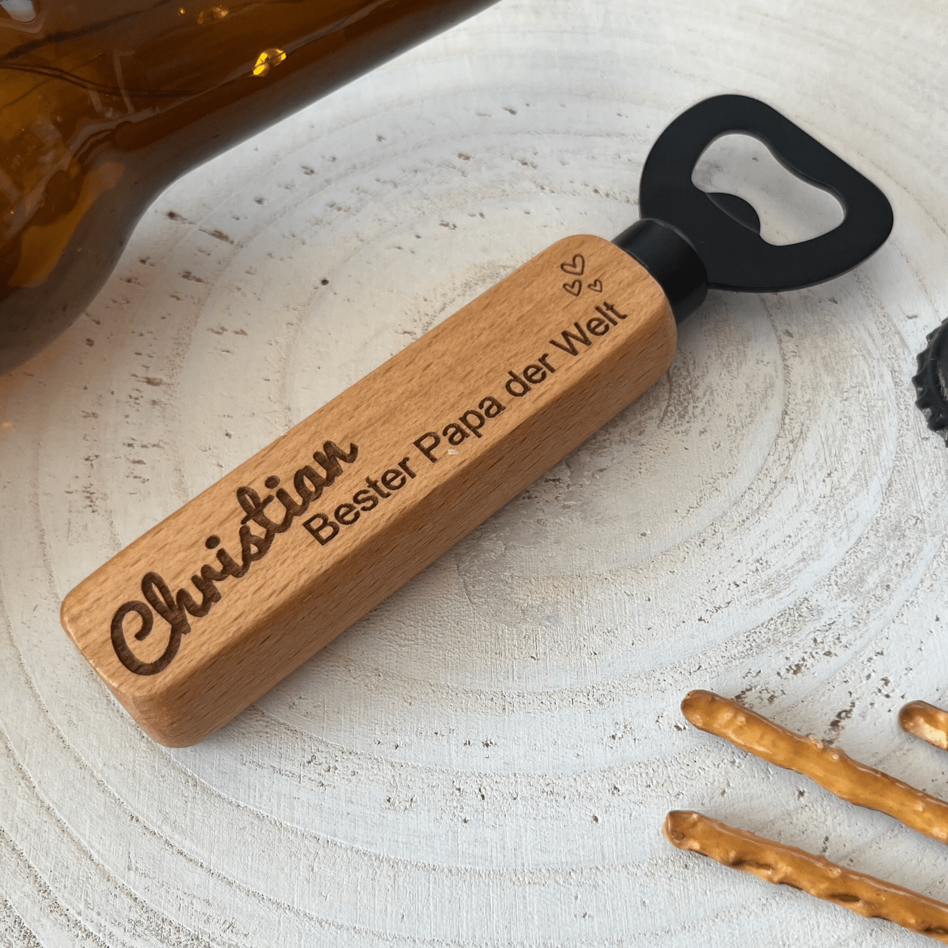 DwieDeko Papa ist der beste – Flaschenöffner Geschenk zum Geburtstag, Vatertag