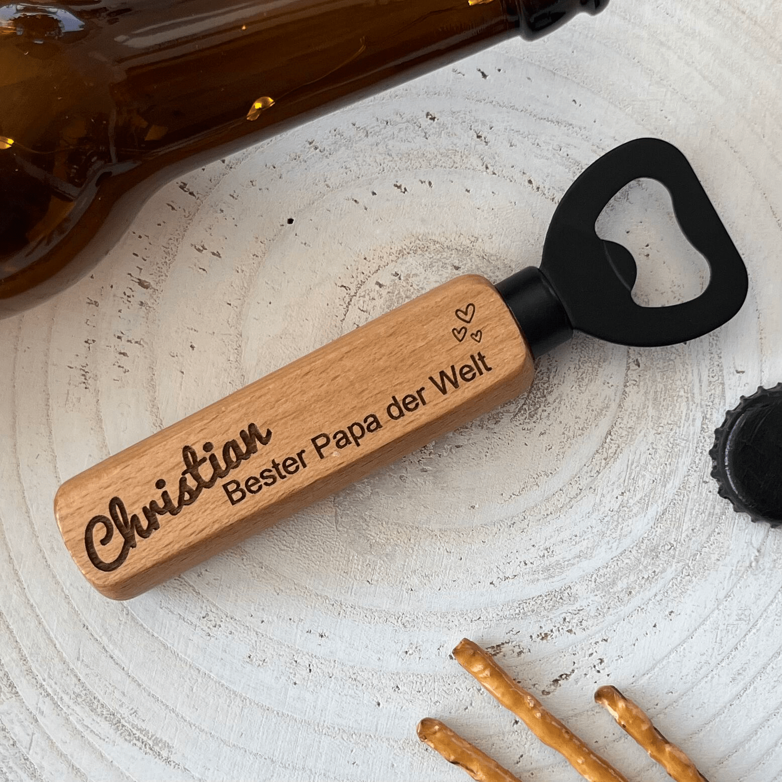 DwieDeko Papa ist der beste – Flaschenöffner Geschenk zum Geburtstag, Vatertag