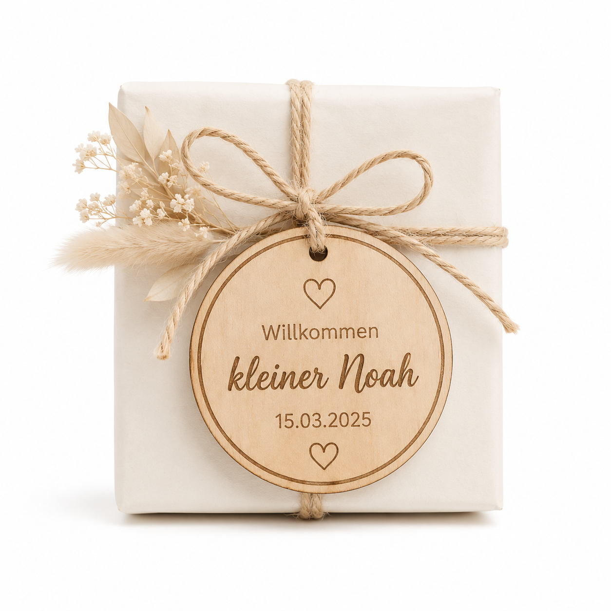Geschenkanhänger personalisiert aus Holz - zur Geburt & Taufe