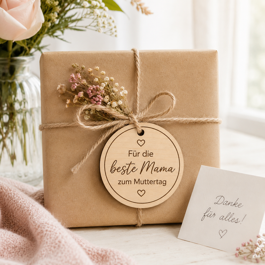 Geschenkanhänger zum Muttertag / Holzanhänger – Für die beste Mama