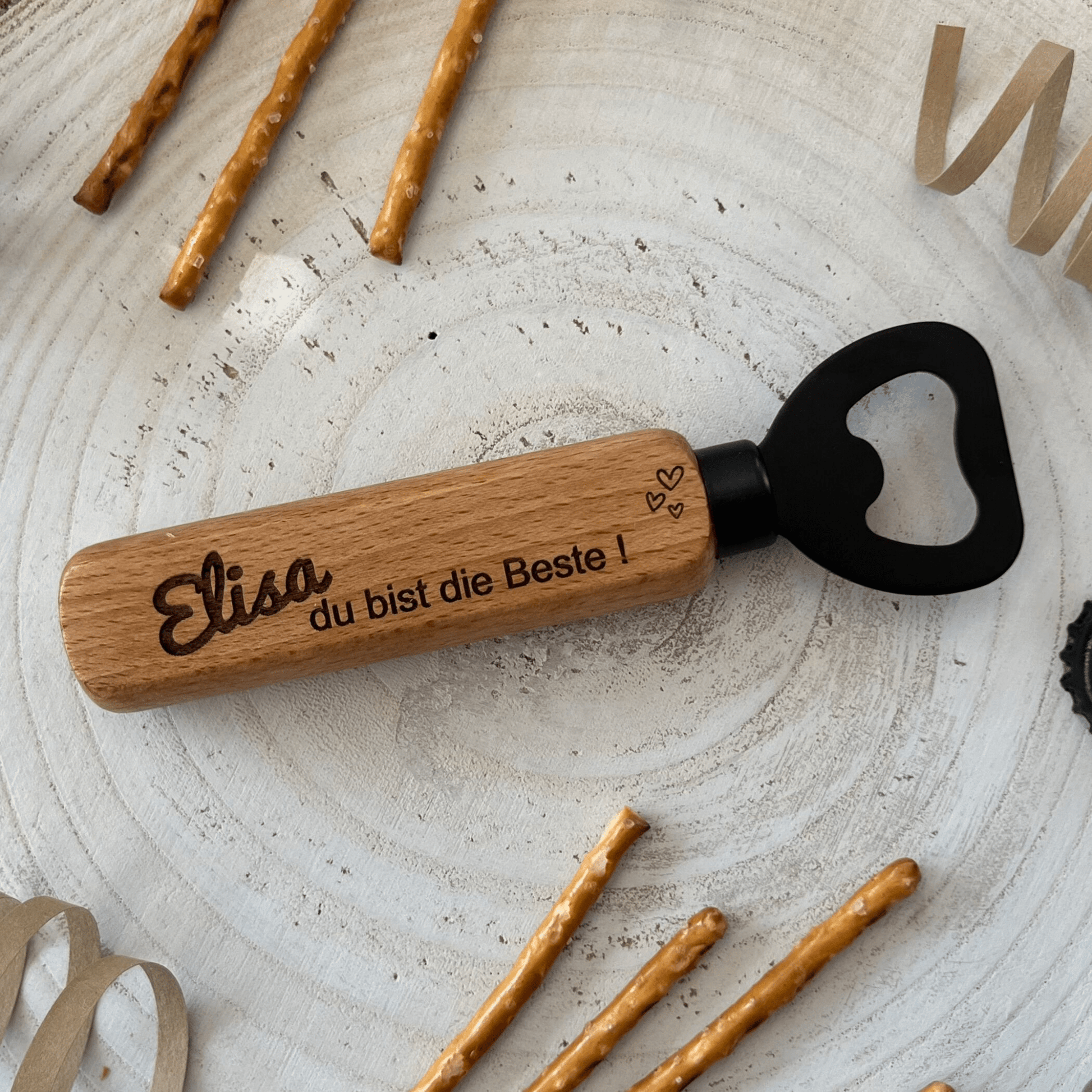 Flaschenöffner Geschenk personalisiert - Du bist die Beste ! - DwieDeko