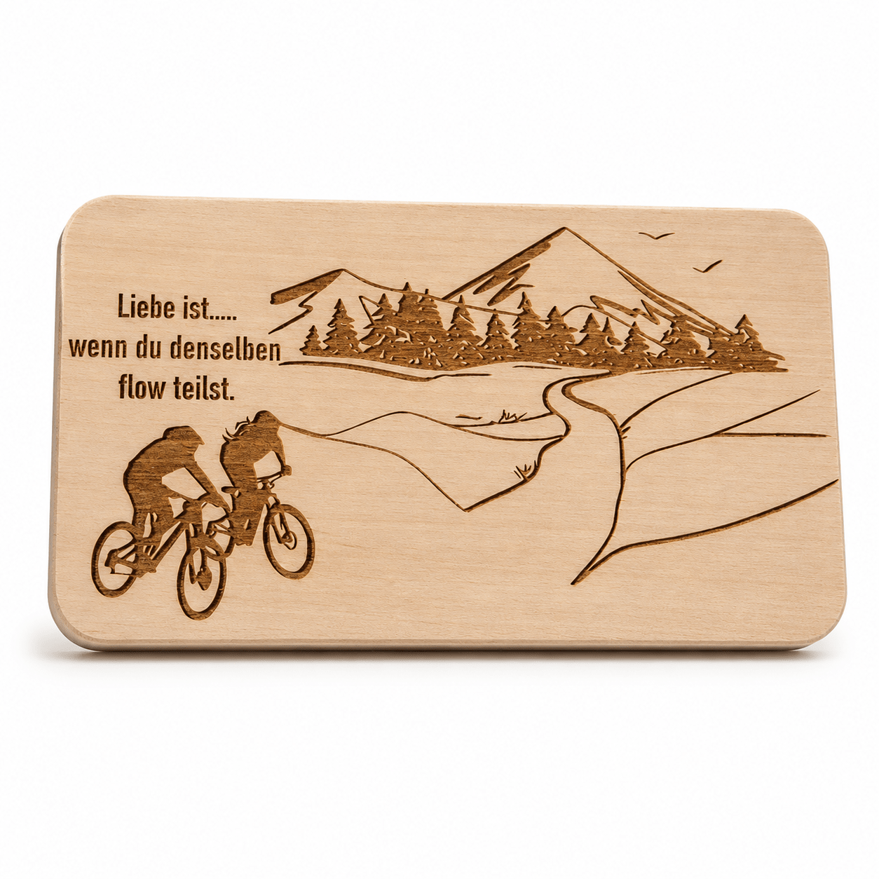 Frühstücksbrett aus Holz – Geschenk für Radfahrer - DwieDeko