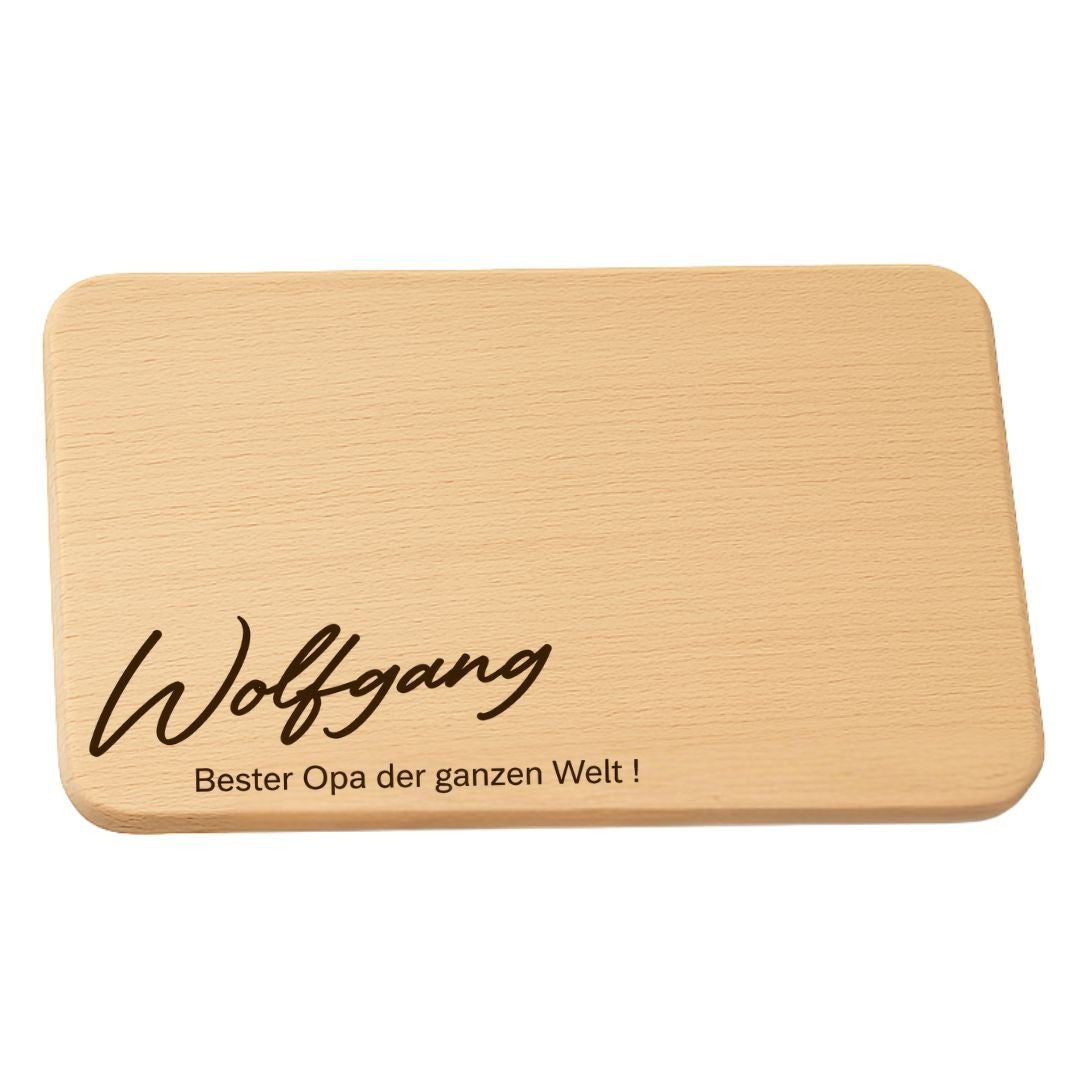 Frühstücksbrett personalisert - Opa Geschenk Geburtstag "Bester Opa der Welt" - DwieDeko