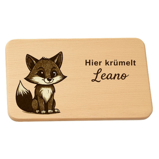 Frühstücksbrett personalisiert für Kinder - Süßer Fuchs - DwieDeko