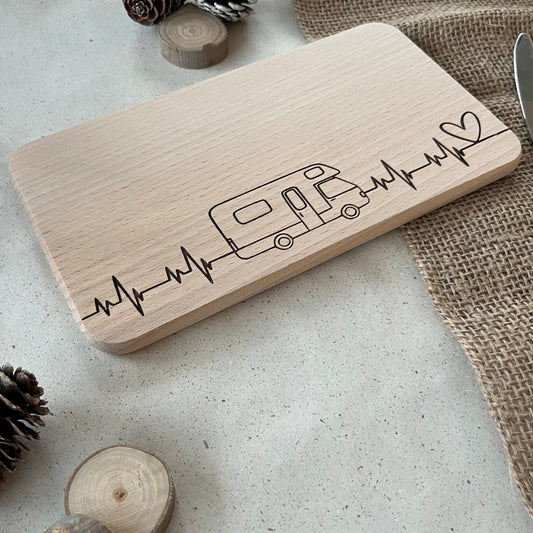 Frühstücksbrettchen Camping - Wohnmobil mit Pulsschlag - DwieDeko