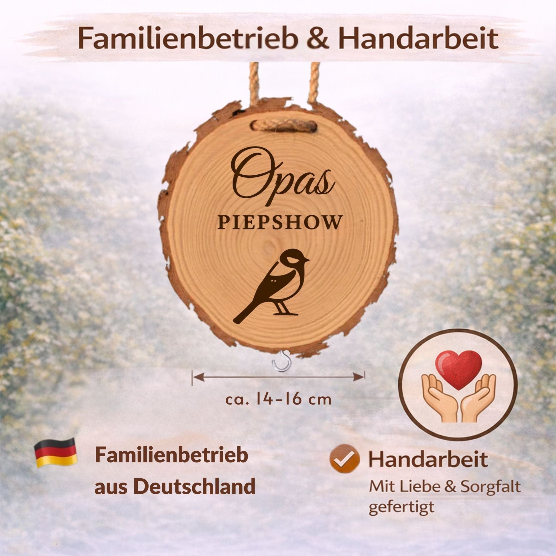 Geschenk für Opa zum Geburtstag – Meisenknödelhalter „Opas Piepshow“ für den Garten - DwieDeko