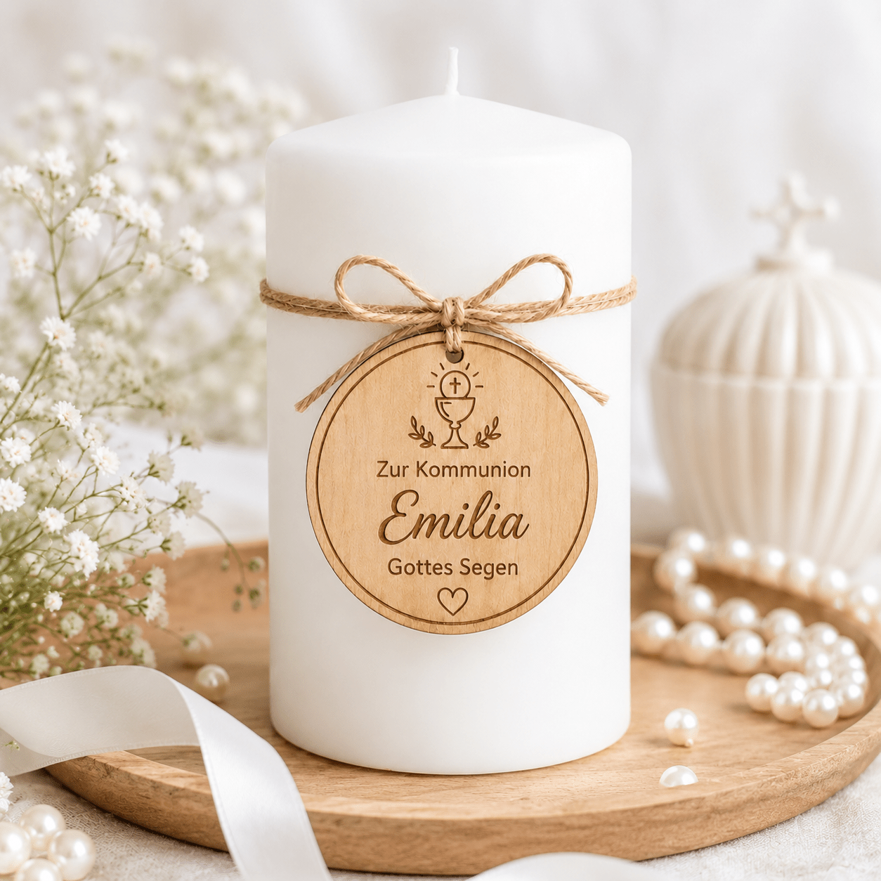 Geschenkanhänger Kommunion personalisiert mit Name - DwieDeko