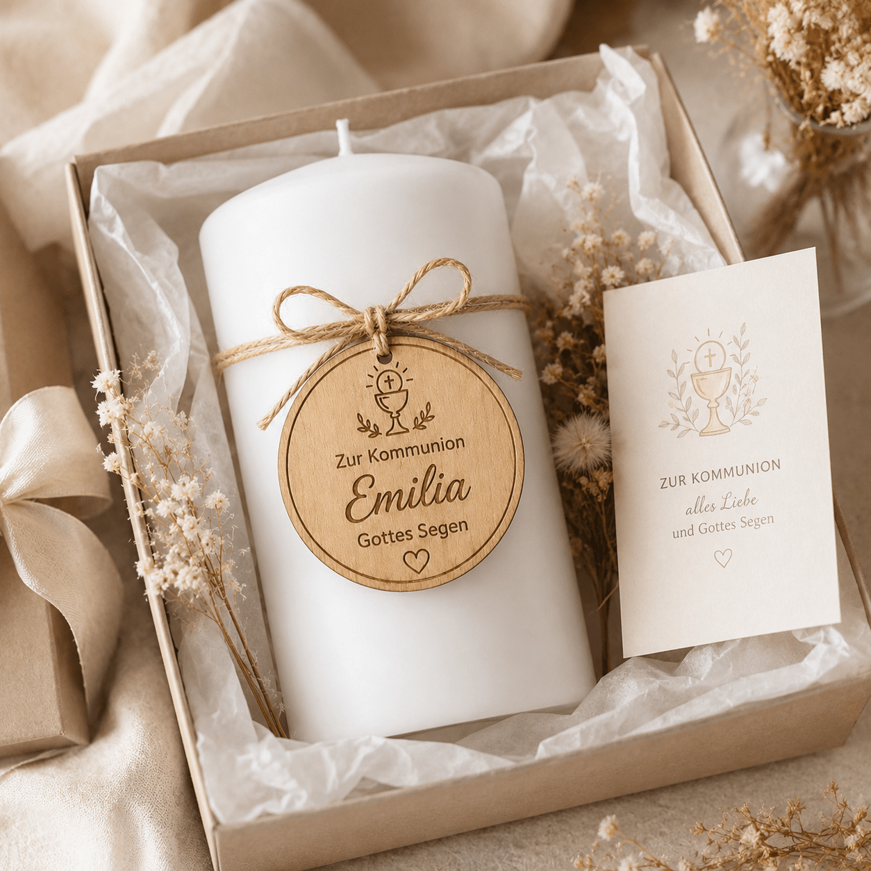 Geschenkanhänger Kommunion personalisiert mit Name - DwieDeko