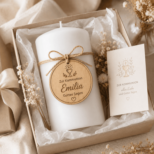 Geschenkanhänger Kommunion personalisiert mit Name - DwieDeko