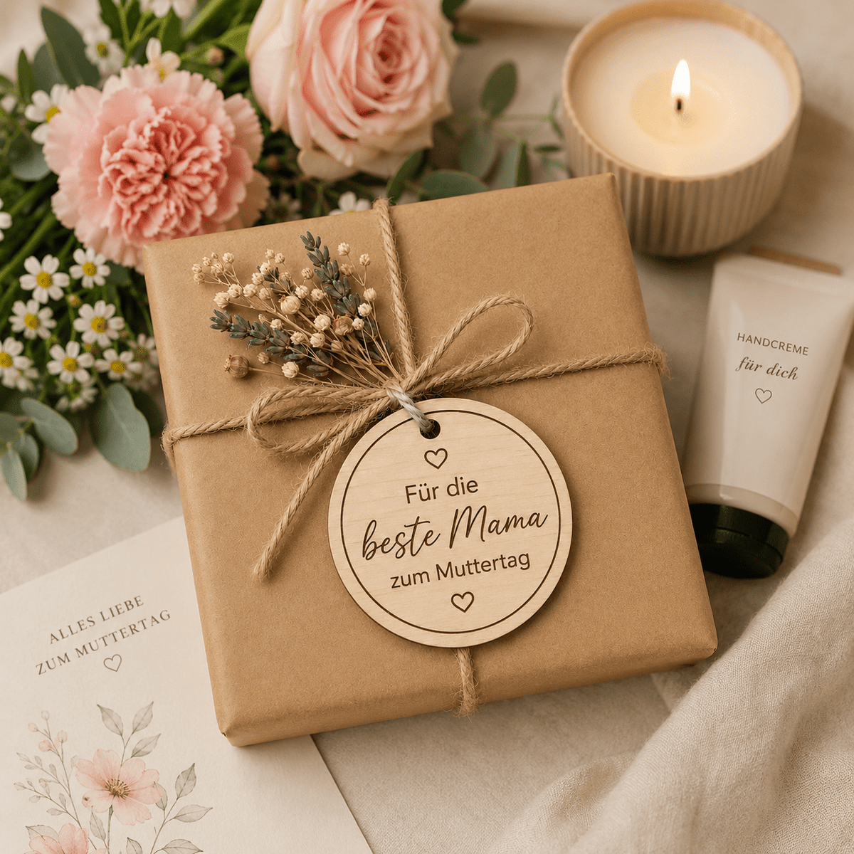 Geschenkanhänger zum Muttertag / Holzanhänger – Für die beste Mama - DwieDeko