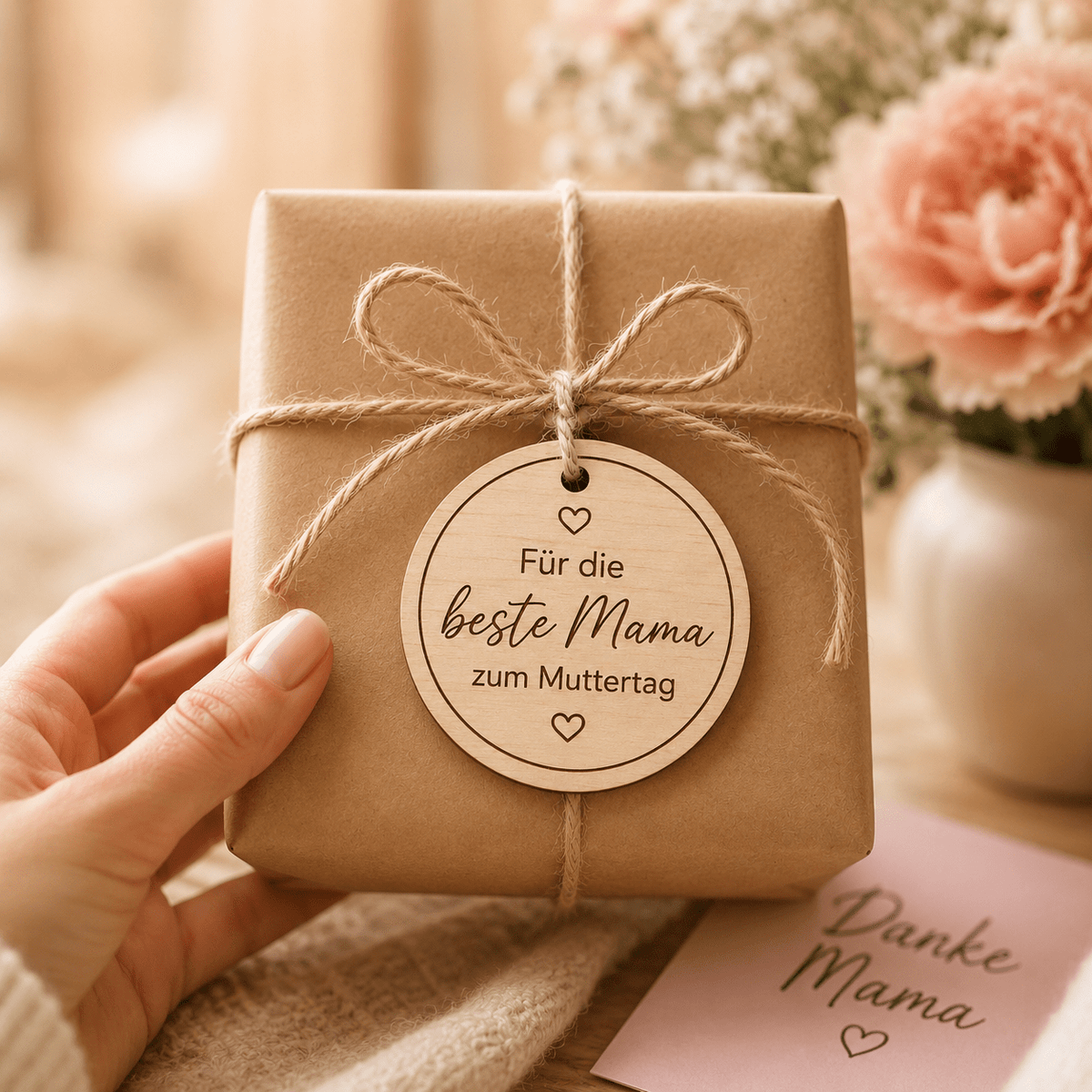 Geschenkanhänger zum Muttertag / Holzanhänger – Für die beste Mama - DwieDeko