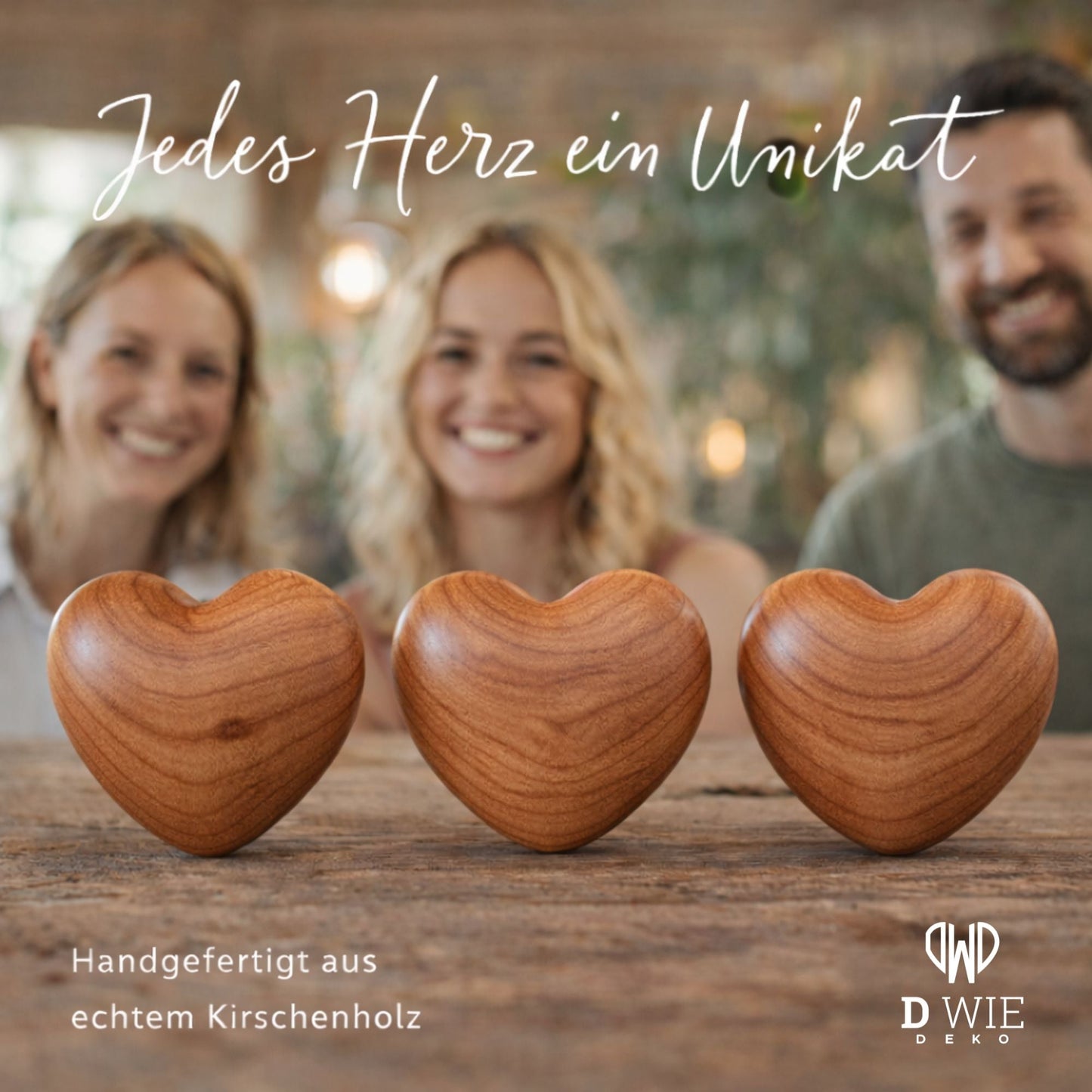 Handschmeichler Herz Holz 'Ich liebe dich' – Mutmacher Geschenk für Männer & Frauen - DwieDeko