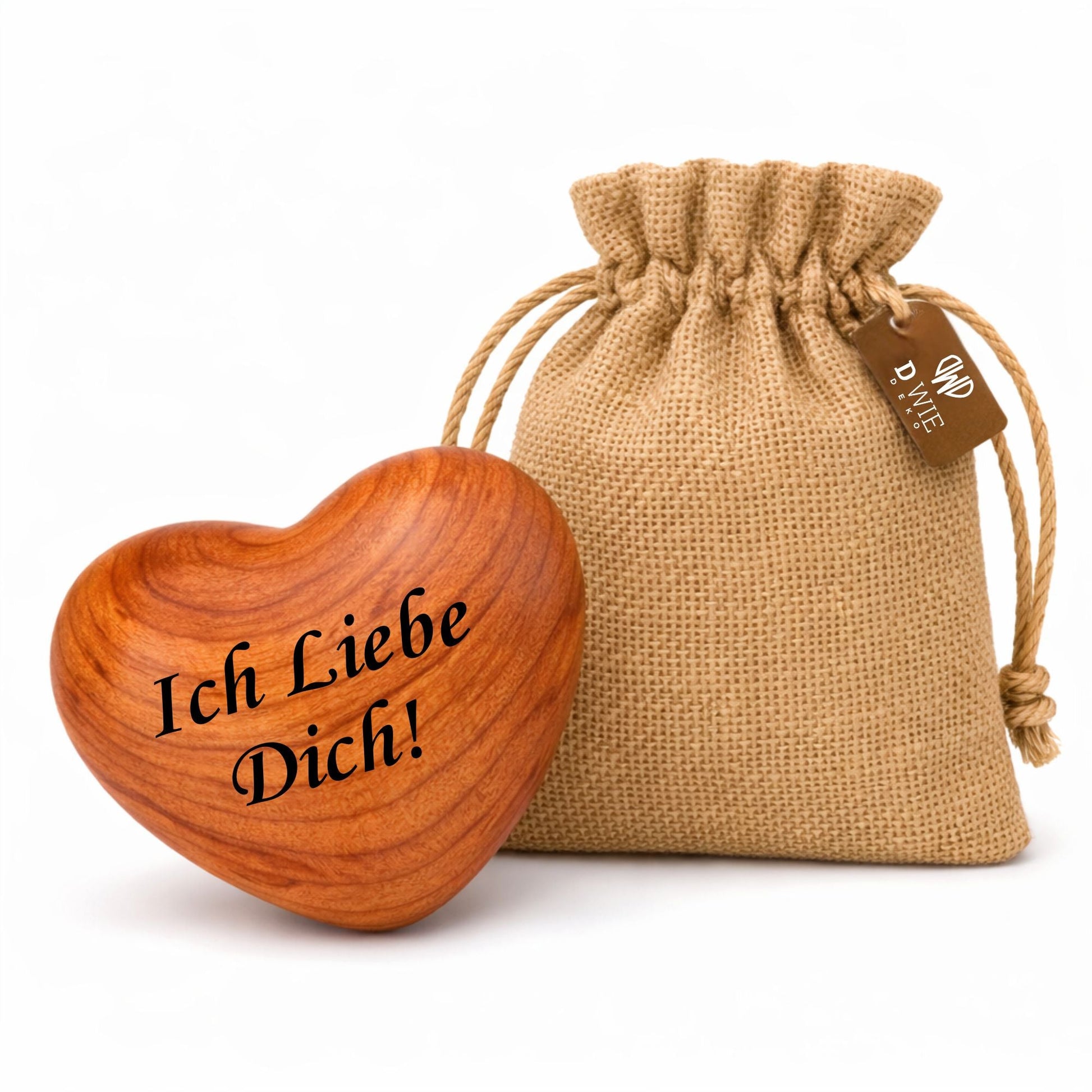 Handschmeichler Herz Holz 'Ich liebe dich' – Mutmacher Geschenk für Männer & Frauen - DwieDeko