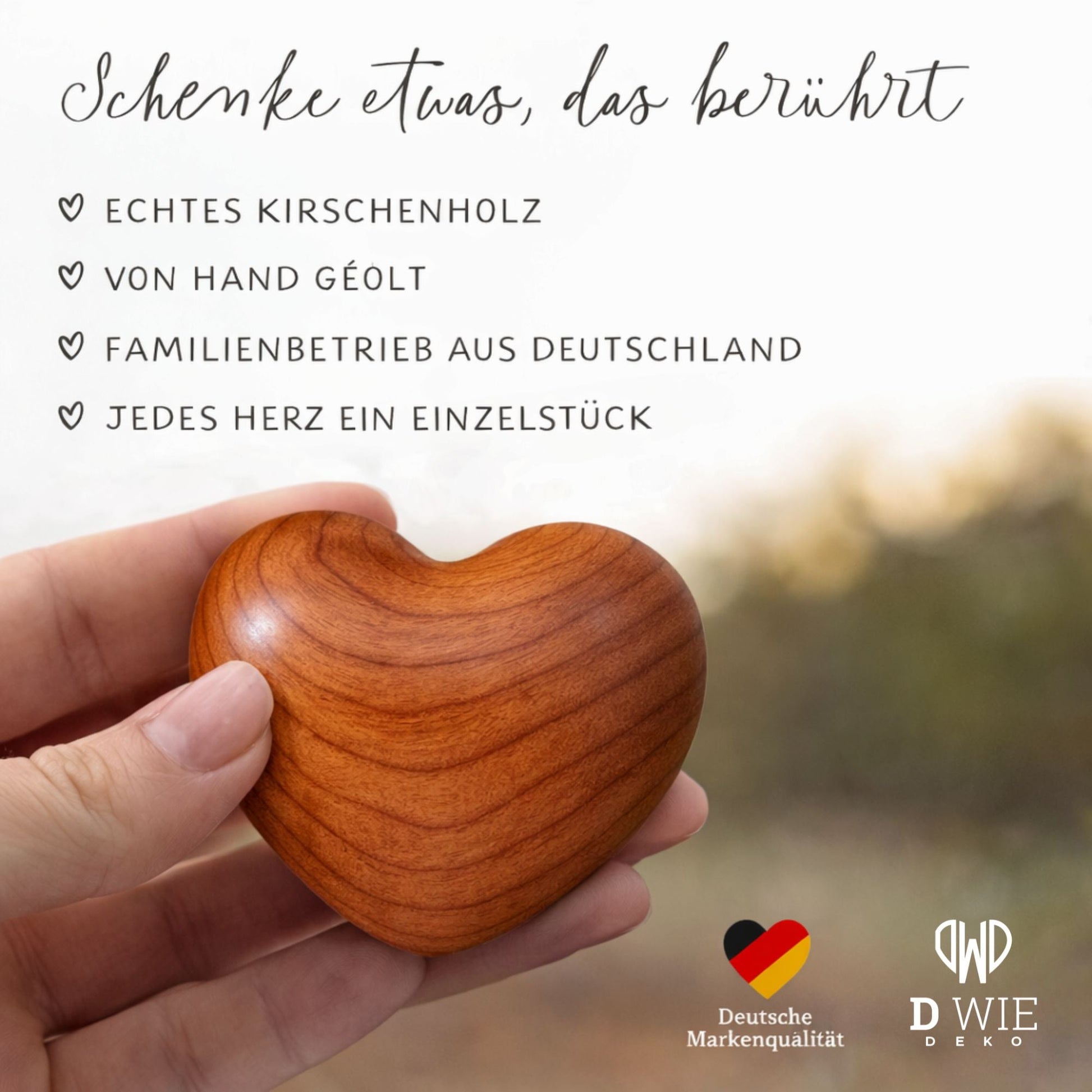 Holzherz 'Ich bin stolz auf dich' – Glücksbringer & Geschenk zur Prüfung - Abitur - DwieDeko